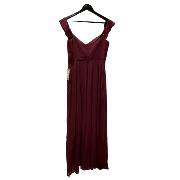 Birdy Grey DEVIN CONVERTIBLE DRESS CHIFFON CABERNET LARGE NEW NWT BRIDESMAID - Picture 3 of 4